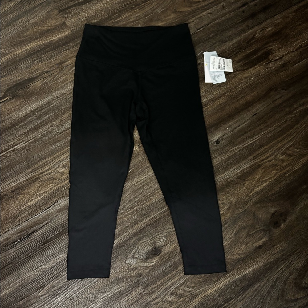 NWT Zella Black Cropped Leggings with Mesh Detail